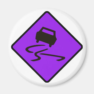 Glatt wenn nasses Straßen-Verkehrszeichen Magnet