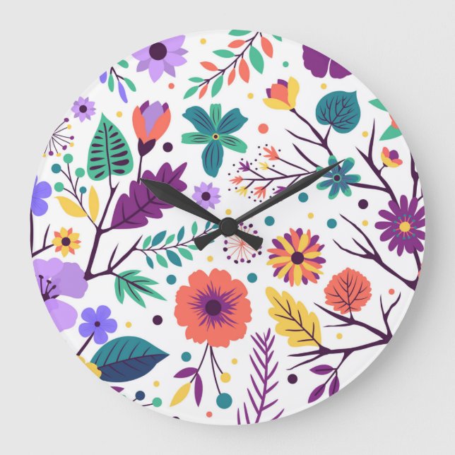 Glatte Acryluhr mit Florenzusammensetzung Große Wanduhr (Vorderseite)