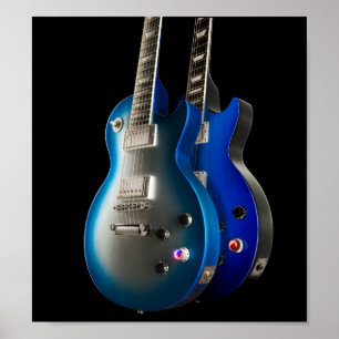 Glatte blaue E-Gitarren Poster