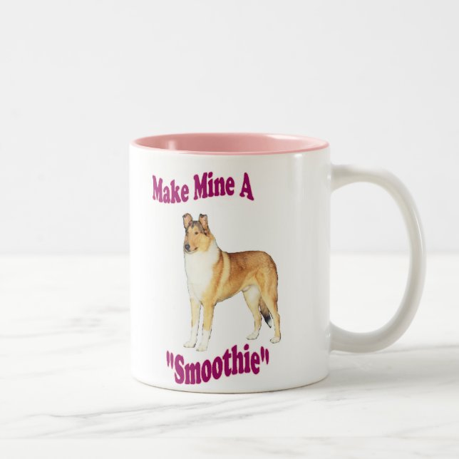 Glatte Collie-Geschenke Zweifarbige Tasse (Rechts)