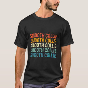 Glätte Collie Retro Vintag T-Shirt