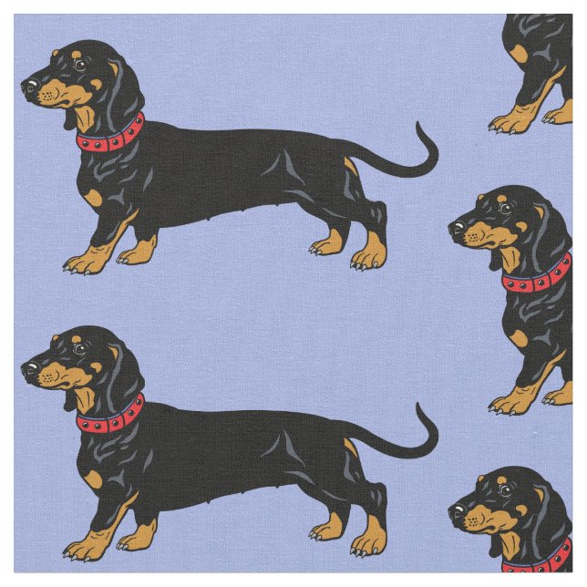 glatte Dackel Hund ... Illustrationsgewebe Stoff (Nahaufnahme)