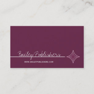 Glatte Diamant-Visitenkarte, Aubergine Visitenkarte