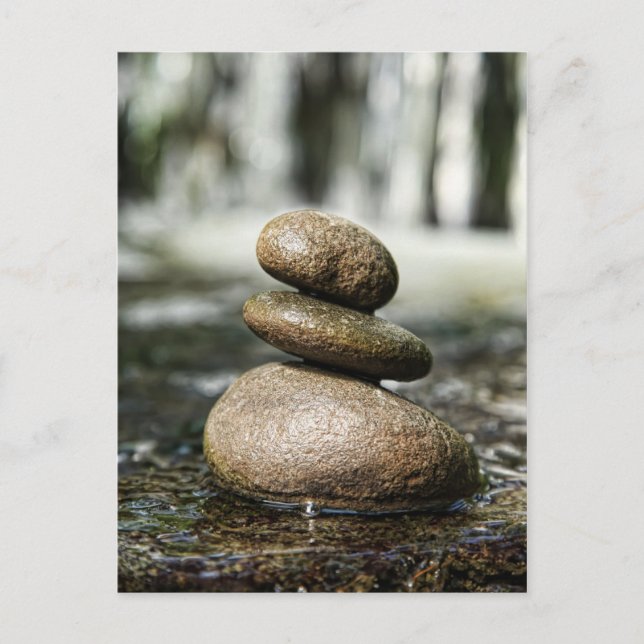 Glatte Felsen mit Wasserfall Postkarte (Vorderseite)