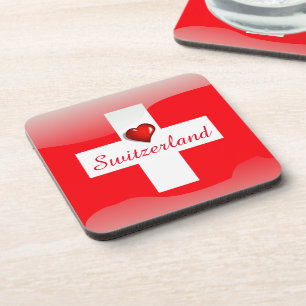 Glatte Flagge der Schweiz Untersetzer