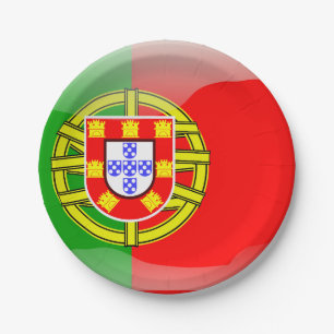 Glatte Flagge Portugals Pappteller