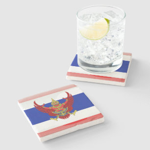 Glatte Flagge Thailands Steinuntersetzer
