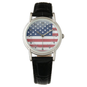 Glatte Flagge USA Armbanduhr