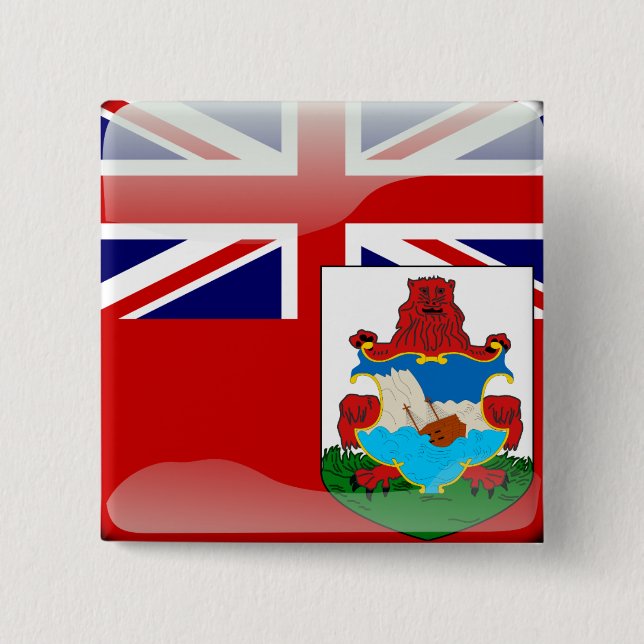 Glatte Flagge von den Bermudas Button (Vorderseite)