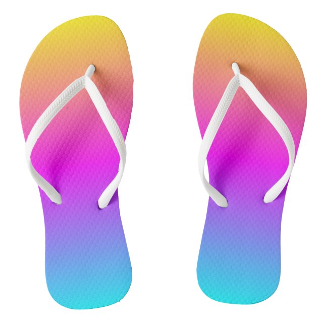 Glätte fröhliche Farben Gelb Rosa Blau Flip Flops (Fußbett)