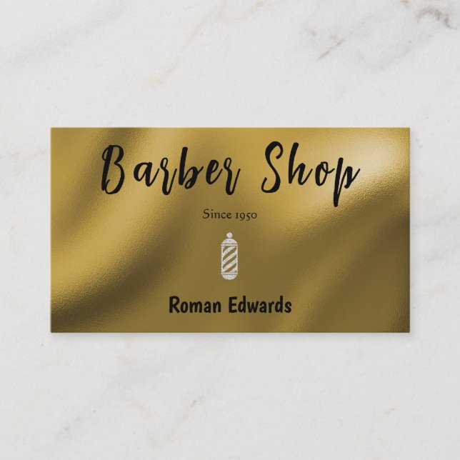 Glatte Goldfolie für Barbershop-Visitenkarte Visitenkarte (Vorderseite)