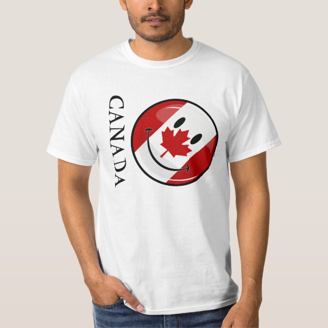 Glatte lächelnde kanadische Flagge T-Shirt (Vorderseite)
