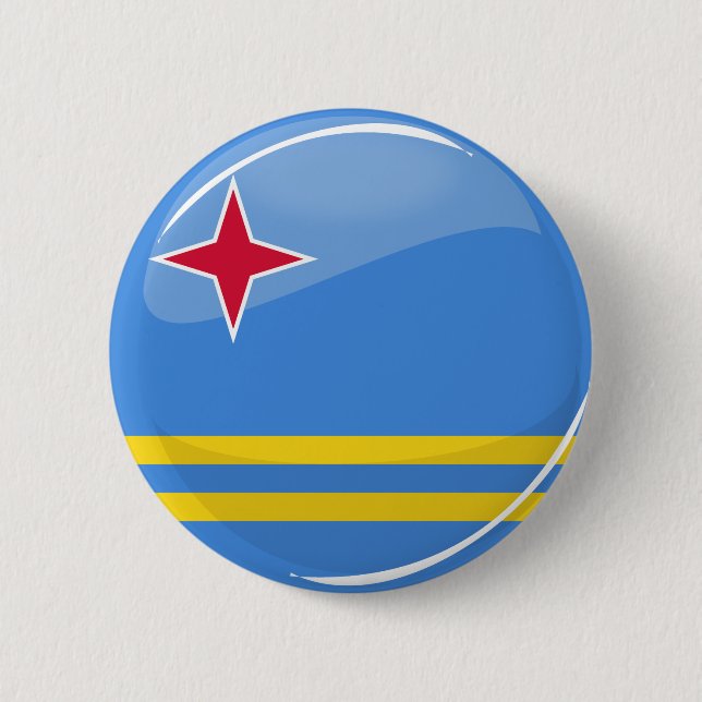 Glatte runde Aruba-Flagge Button (Vorderseite)