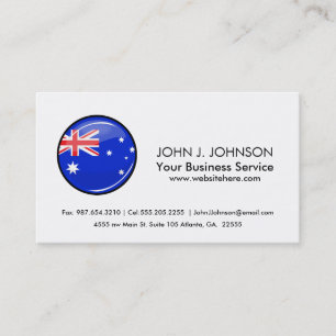 Glatte runde australische Flagge Visitenkarte