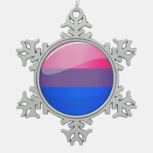 Glatte runde Bisexuality-Flagge Schneeflocken Zinn-Ornament