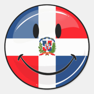 Glatte runde Dominikanische Republik-Flagge Runder Aufkleber
