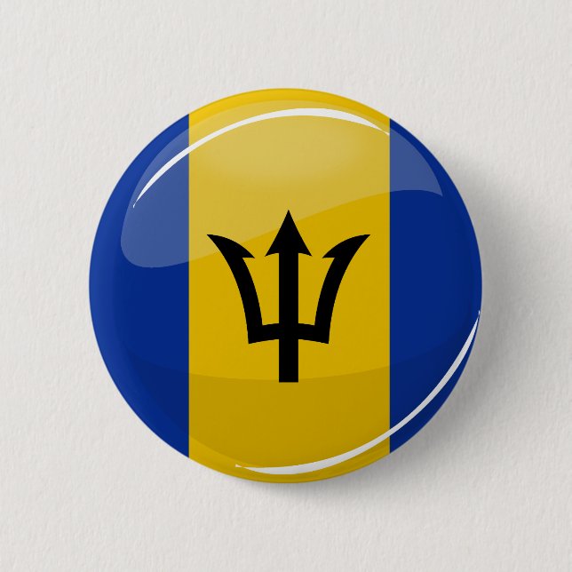 Glatte runde Flagge von Barbados Button (Vorderseite)