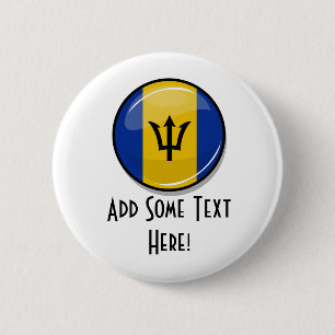 Glatte runde Flagge von Barbados Button