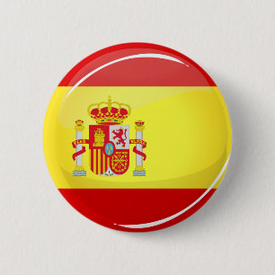 Glatte runde Flagge von Spanien Button
