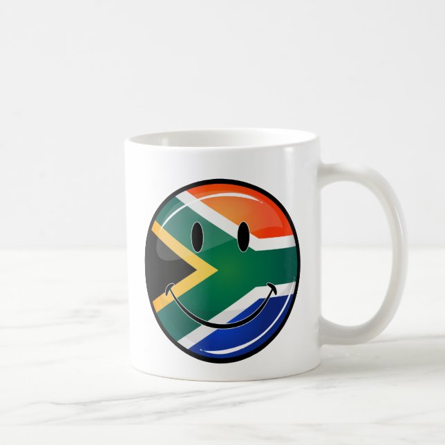 Glatte runde glückliche südafrikanische Flagge Kaffeetasse (Rechts)