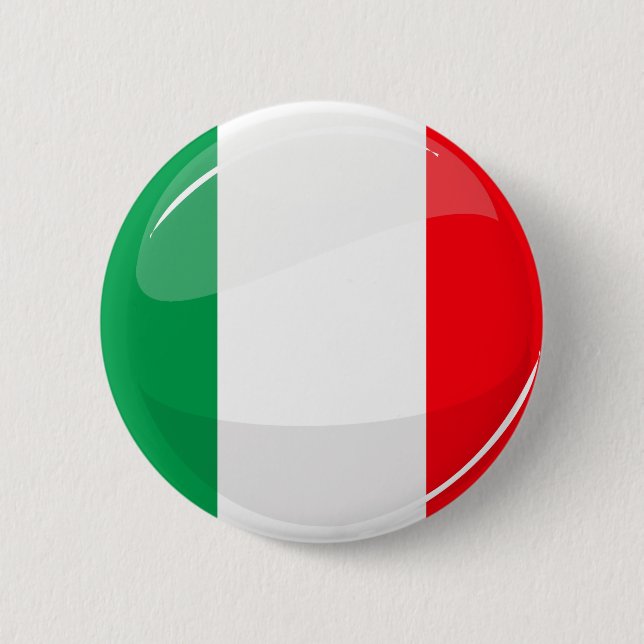 Glatte runde italienische Flagge Button (Vorderseite)
