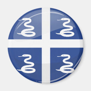 Glatte runde Martinique-Flagge Magnet
