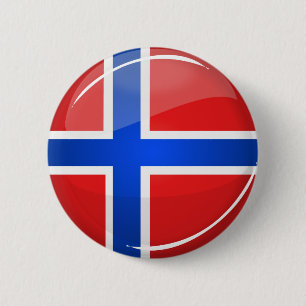 Glatte runde Norwegen-Flagge Button