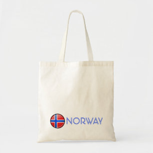 Glatte runde Norwegen-Flagge Tragetasche