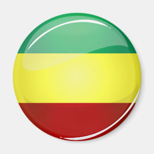 Glatte runde Rasta Flagge Magnet