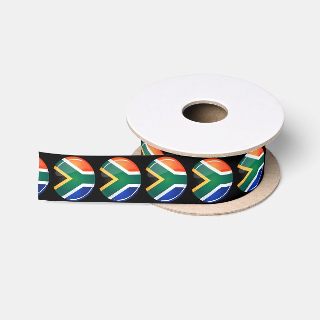 Glatte runde südafrikanische Flagge Satinband (Spule)