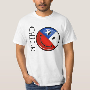 Glatte Runden-lächelnde chilenische Flagge T-Shirt