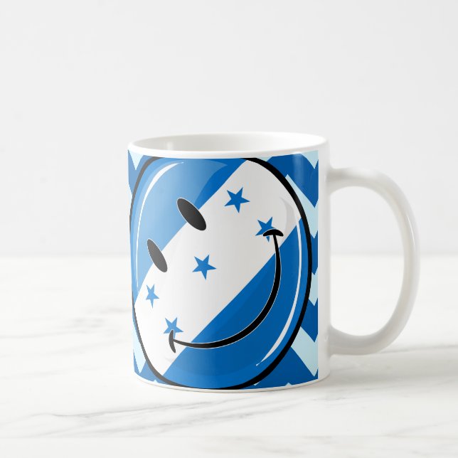 Glatte Runden-lächelnde honduranische Flagge Kaffeetasse (Rechts)