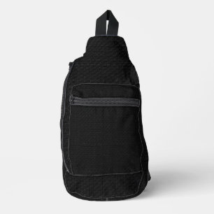 Glatte Stealth-Schwarz-Kohlenstoff-Mikro-Tech-Text Crossbody Bag