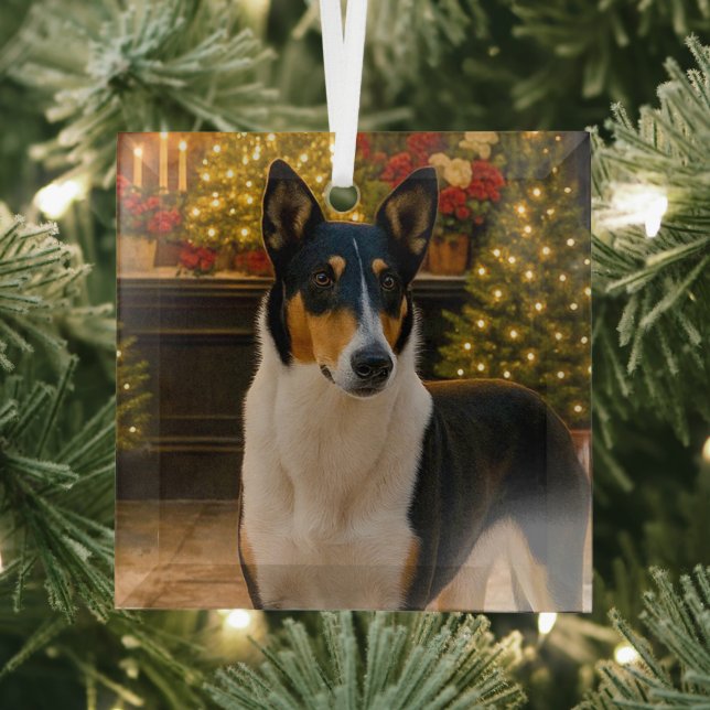 Glatter Collie-Urlaub  Ornament Aus Glas (Insitu)