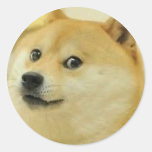 Glatter Doge Meme Aufkleber-Satz Runder Aufkleber