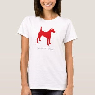 Glatter Fox-Terrier-T - Shirt (rote Silhouette)