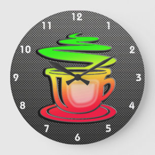 Glatter heißer Kaffee Große Wanduhr