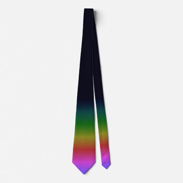 Glatter schwarzer Regenbogen-Hintergrundverlauf Krawatte (Vorderseite)