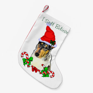 Glattes Collie-Weihnachten fröhlich Kleiner Weihnachtsstrumpf