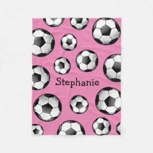 Glattes Fußball-Rosa Fleecedecke