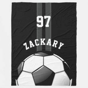 Glattes Fußball-Schwarzes Fleecedecke