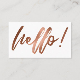 Glattes Kupfer-Ombre-Hallo in Handschrift auf Weiß Visitenkarte