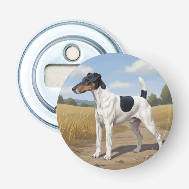 Glatthaar-Foxterrier Flaschenöffner (Vorderseite)