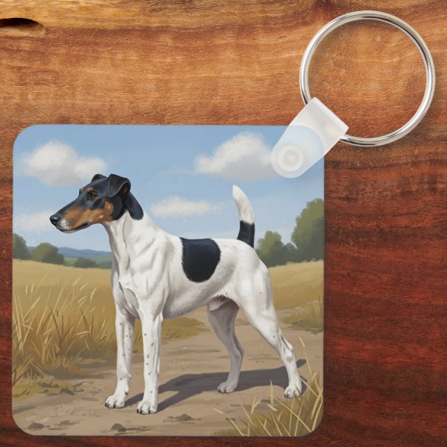 Glatthaar-Foxterrier Schlüsselanhänger (Rückseite)