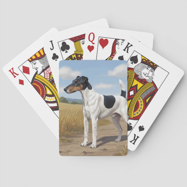 Glatthaar-Foxterrier Spielkarten (Rückseite)