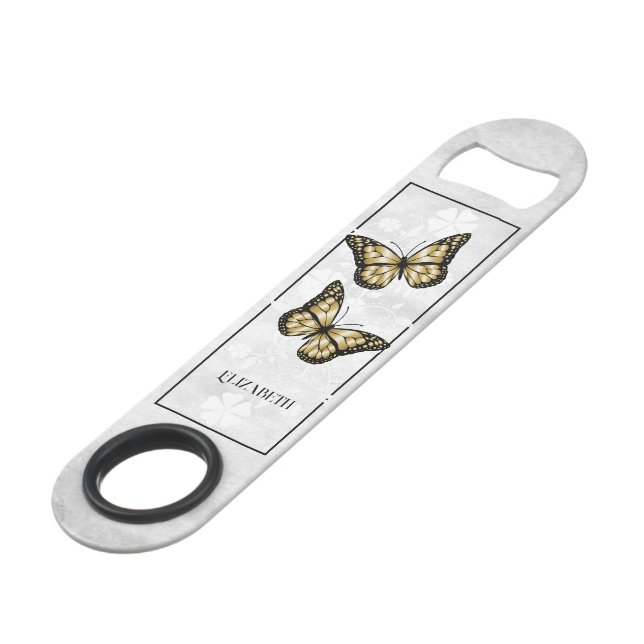 Glattleder-Personalisierter Bar-Key Speed Flaschenöffner (Vorderseite Schrägansicht)