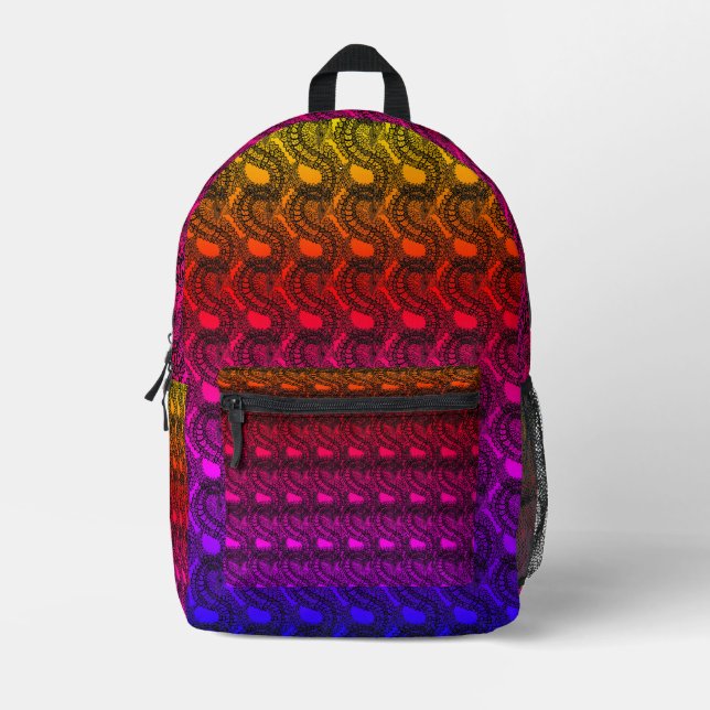 Glattleder-Rucksack Bedruckter Rucksack (Vorderseite)