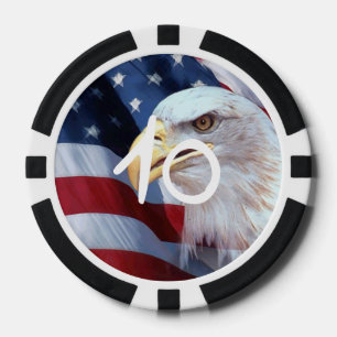 Glatzenkopf Amerikanische Unabhängigkeitstag Pokerchips