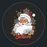 Glaube Afro Santa African American Christmas Blac Runder Aufkleber<br><div class="desc">Glaube Afro Santa American Weihnachtsschwarz Pride</div>
