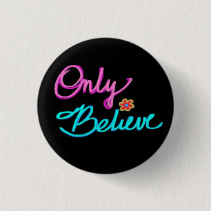 Glaube allein Christliches Zitat-Blume Schwarz Button